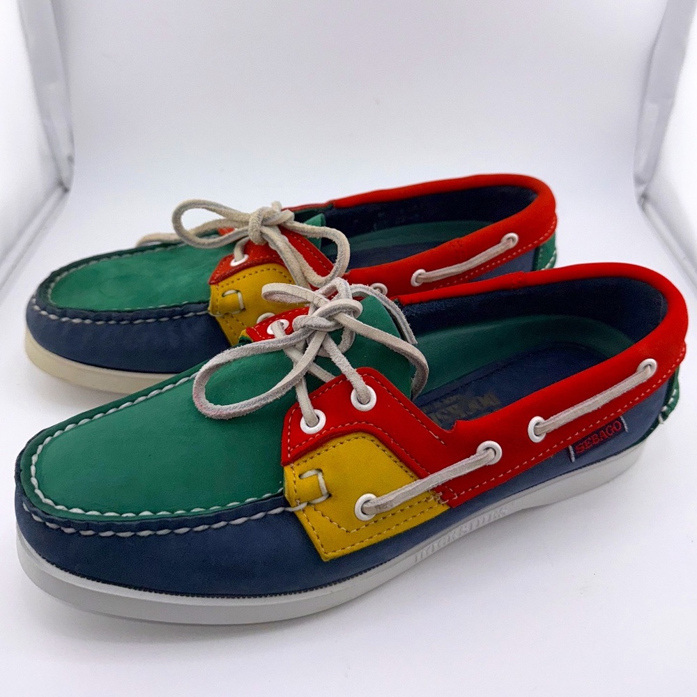 Sebago Docksides Colorful color block size 7 Women’s loafers.